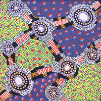 Aboriginal Artwork by Jennifer Napaljarri Lewis, Ngapa Jukurrpa (Water Dreaming) - Puyurru, 46x46cm