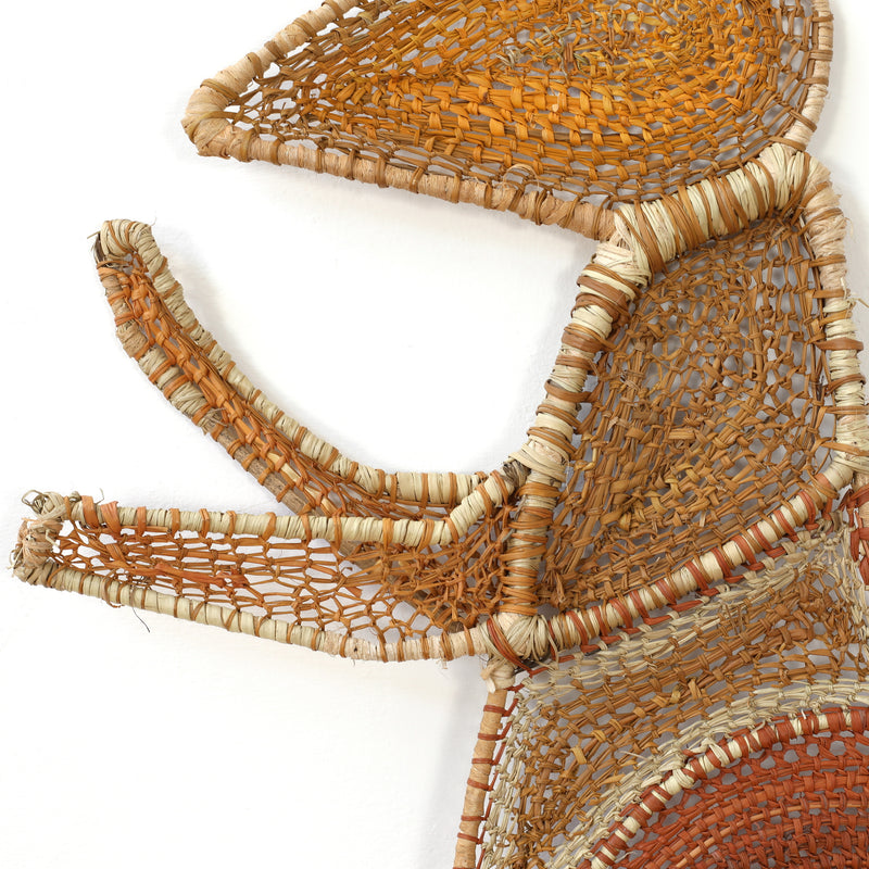 Aboriginal Artwork by Jericha Marrkula Manila, Kangaroo Weaving, 126x80cm