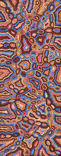 Aboriginal Artwork by Jerusha Nungarrayi Morris, Lukarrara Jukurrpa, 76x30cm