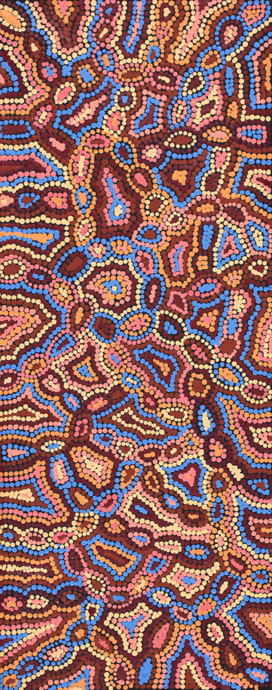 Aboriginal Artwork by Jerusha Nungarrayi Morris, Lukarrara Jukurrpa, 76x30cm
