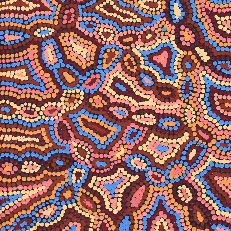Aboriginal Artwork by Jerusha Nungarrayi Morris, Lukarrara Jukurrpa, 76x30cm