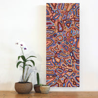 Aboriginal Artwork by Jerusha Nungarrayi Morris, Lukarrara Jukurrpa, 76x30cm