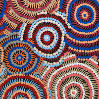 Aboriginal Artwork by Jerusha Nungarrayi Morris, Lukarrara Jukurrpa (Desert Fringe-rush Seed Dreaming), 30x30cm