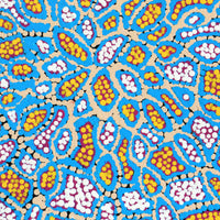 Aboriginal Artwork by Jerusha Nungarrayi Morris, Lukarrara Jukurrpa (Desert Fringe-rush Seed Dreaming), 30x30cm