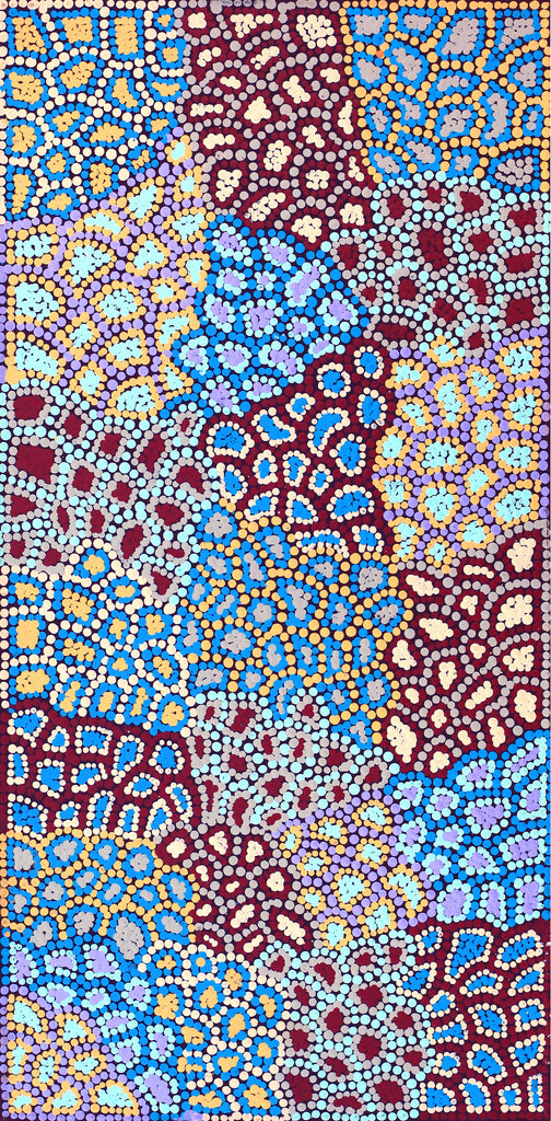 Aboriginal Artwork by Jerusha Nungarrayi Morris, Lukarrara Jukurrpa, 61x30cm