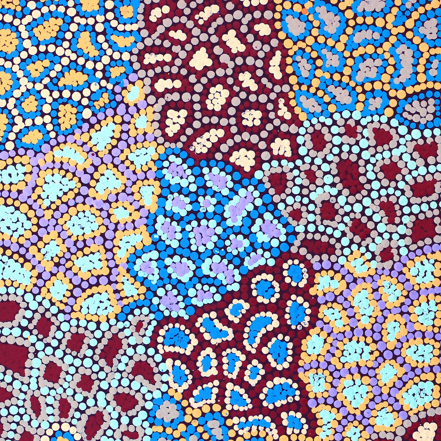 Aboriginal Artwork by Jerusha Nungarrayi Morris, Lukarrara Jukurrpa, 61x30cm