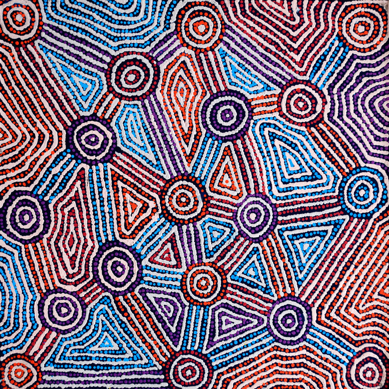 Aboriginal Artwork by Jerusha Nungarrayi Morris, Lukarrara Jukurrpa, 61x61cm