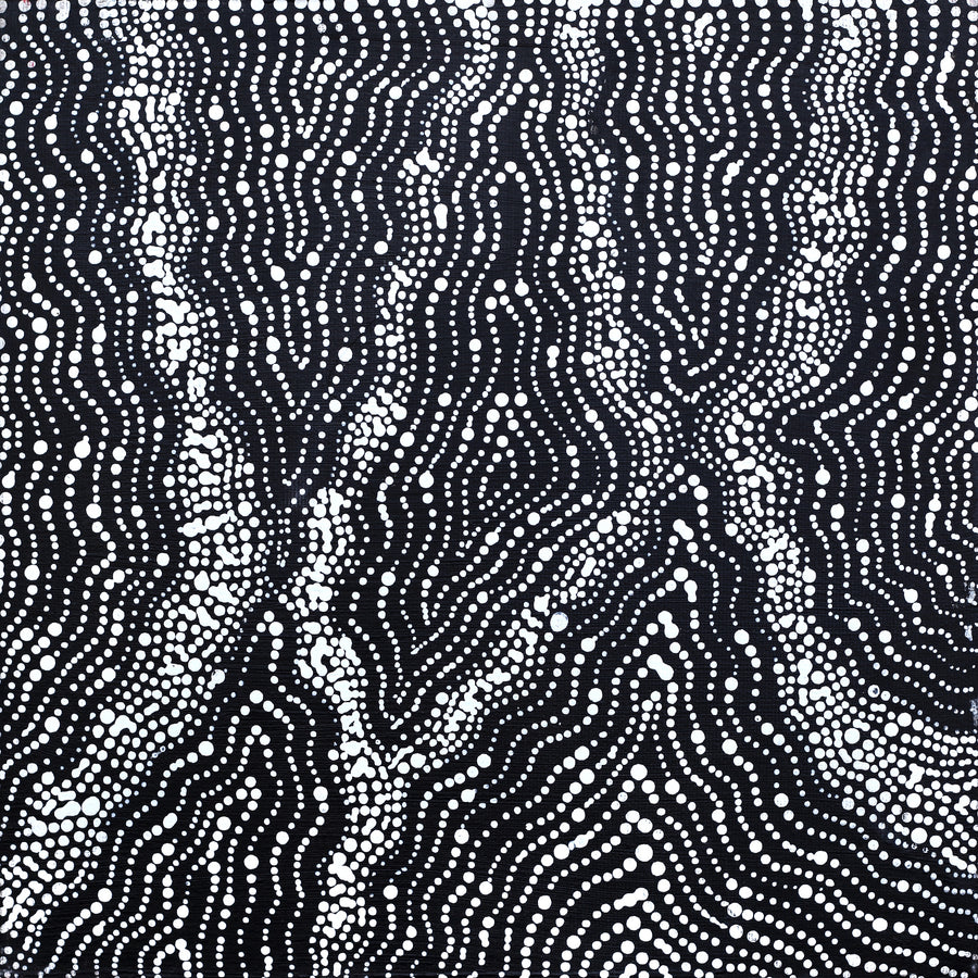 Aboriginal Artwork by Jessica Napanangka Lewis, Mina Mina Jukurrpa, 30x30cm