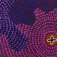 Aboriginal Artwork by Jill Nungarrayi Watson, Ngatijirri Jukurrpa (Budgerigar Dreaming), 30x30cm