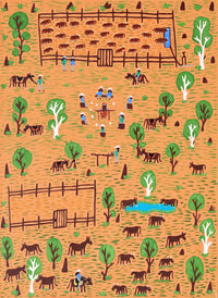 Aboriginal Artwork by Jill Daniels, Stock Girls, 119x88cm
