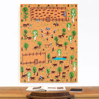 Aboriginal Artwork by Jill Daniels, Stock Girls, 119x88cm