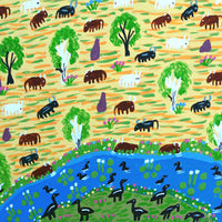 Aboriginal Artwork by Jill Daniels, Cattle, 60x45cm