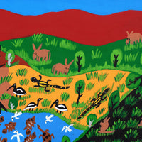Aboriginal Artwork by Jill Daniels, Animal area, 90x45cm
