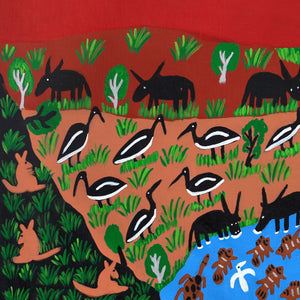 Aboriginal Artwork by Jill Daniels, Animal area, 90x45cm - ART ARK®