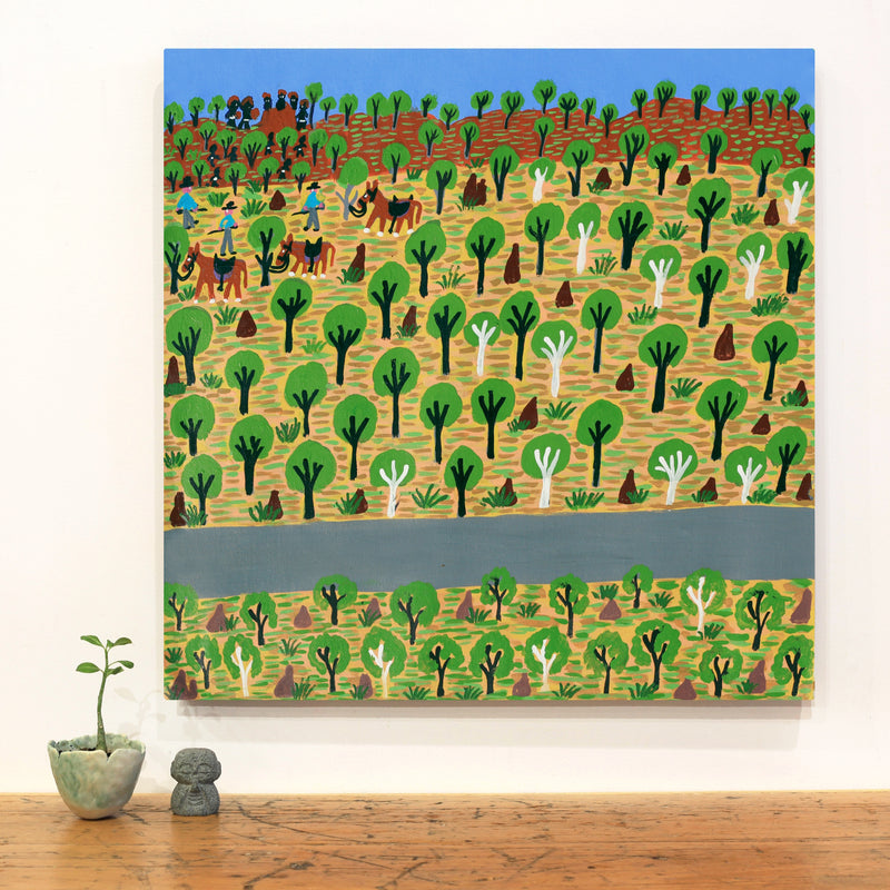 Aboriginal Artwork by Jill Daniels, Roper Bar, 60x60cm