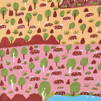 Aboriginal Artwork by Jill Daniels, Cattle Country, 60x45cm