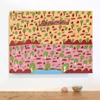Aboriginal Artwork by Jill Daniels, Cattle Country, 60x45cm