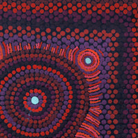 Aboriginal Artwork by Jill Nungarrayi Watson, Janmarda Jukurrpa, 30x30cm