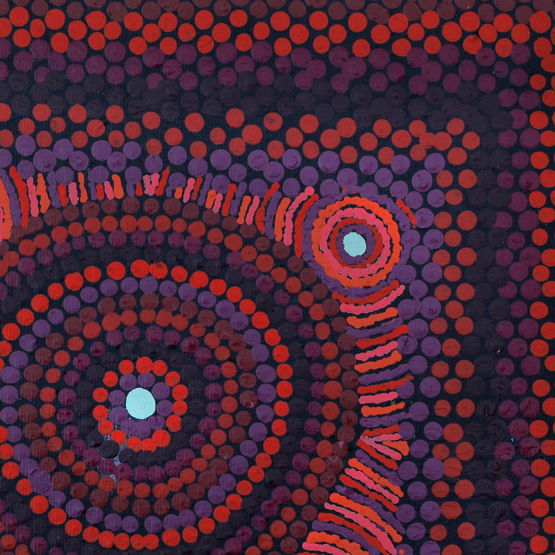 Aboriginal Artwork by Jill Nungarrayi Watson, Janmarda Jukurrpa, 30x30cm