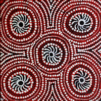 Aboriginal Artwork by Jill Nungarrayi Watson, Janmarda Jukurrpa, 30x30cm