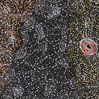 Aboriginal Artwork by Jillian Nampijinpa Brown, Ngapa Jukurrpa (Water Dreaming) - Mikanji, 91x61cm