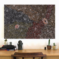 Aboriginal Artwork by Jillian Nampijinpa Brown, Ngapa Jukurrpa (Water Dreaming) - Mikanji, 91x61cm