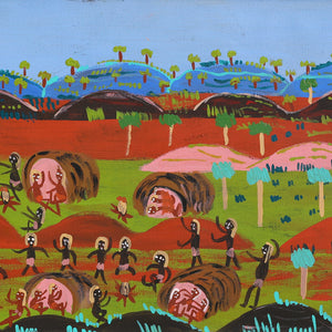 Aboriginal Artwork by Joanna Napangardi Wheeler, Nguru Yurntumu-wana (Country around Yuendumu), 122x46cm - ART ARK®