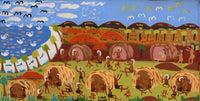 Aboriginal Artwork by Joanna Napangardi Wheeler, Nguru Yurntumu-wana (Country around Yuendumu), 91x46cm