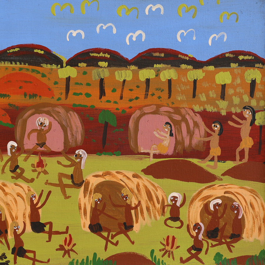 Aboriginal Artwork by Joanna Napangardi Wheeler, Nguru Yurntumu-wana (Country around Yuendumu), 91x46cm