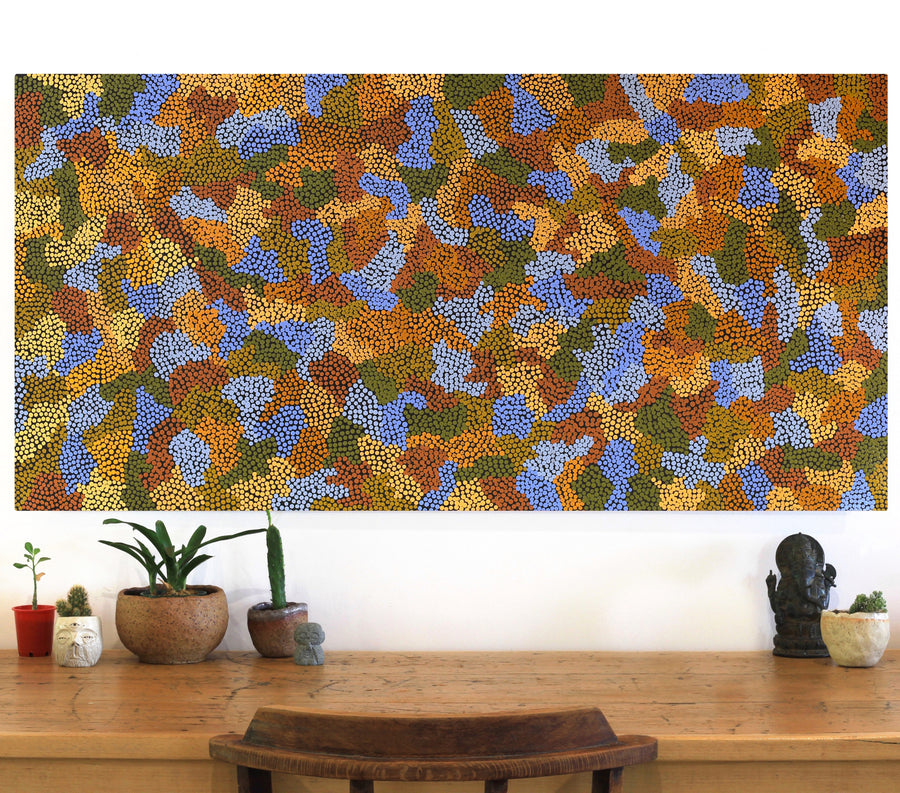 Aboriginal Artwork by Joanne Davidson, Walka Wiru Ngura Wiru, 122x61cm