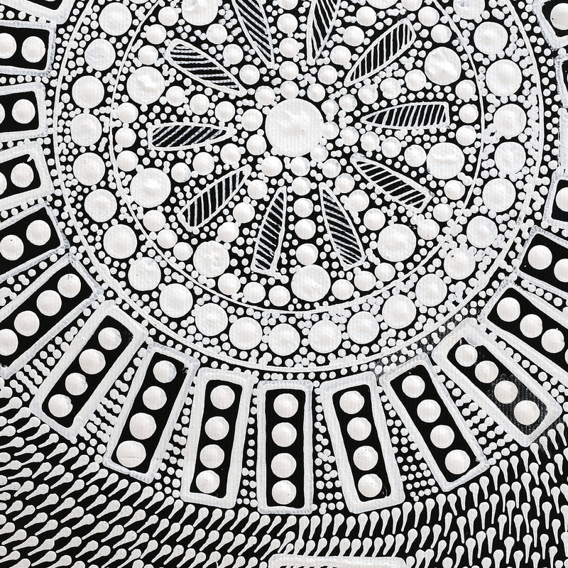 Aboriginal Artwork by Jocelyn Napanangka Frank, Lukarrara Jukurrpa, 30x30cm