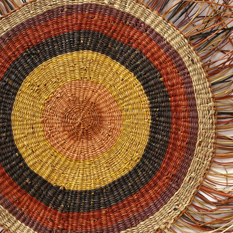 Aboriginal Artwork by Jocelyn Garrawurra, Gapuwiyak - Woven Mat, 70cm