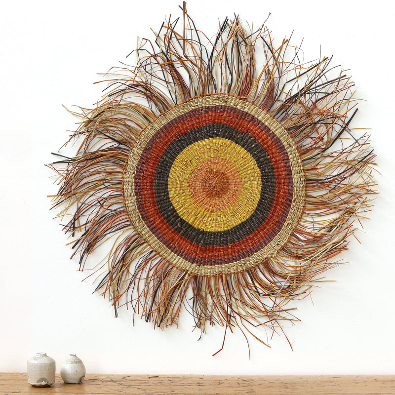 Aboriginal Artwork by Jocelyn Garrawurra, Gapuwiyak - Woven Mat, 70cm