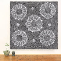 Aboriginal Artwork by Jocelyn Napanangka Frank, Lukarrara Jukurrpa (Desert Fringe-rush Seed Dreaming), 61x61cm