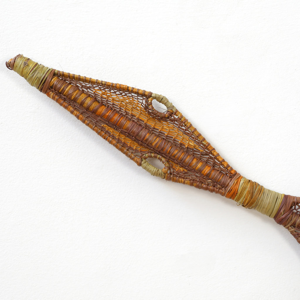 Aboriginal Artwork by Johanna Morris, Kinga (Crocodile), 142x42cm
