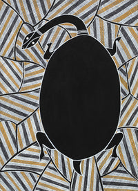 Aboriginal Artwork by Johnny Malibirr Warrkatja, Nyangura (long neck turtle), Gapuwiyak - 53x38cm