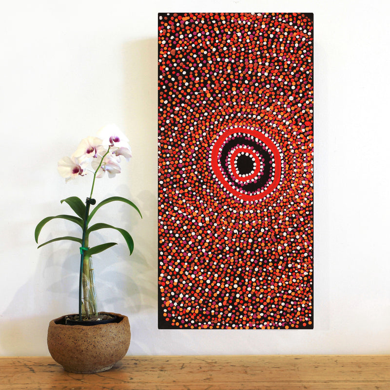 Aboriginal Artwork by Jonathan Jangala Brown, Mina Mina Jukurrpa (Mina Mina Dreaming), 61x30cm
