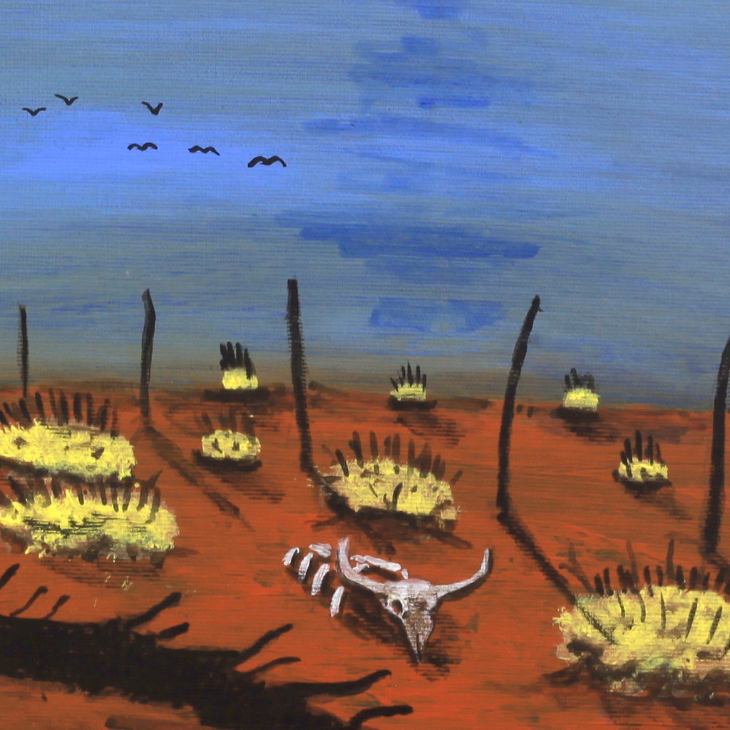 Aboriginal Artwork by Jonathan Jakamarra Ross, Nguru Yurntumu-wana (Country around Yuendumu), 30x30cm