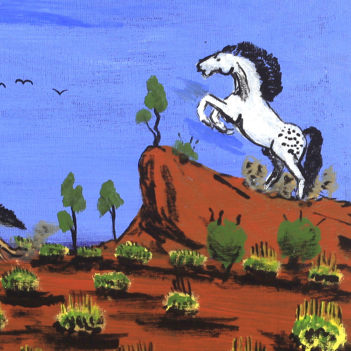 Aboriginal Artwork by Jonathan Jakamarra Ross, Nguru Yurntumu-wana (Country around Yuendumu), 30x30cm