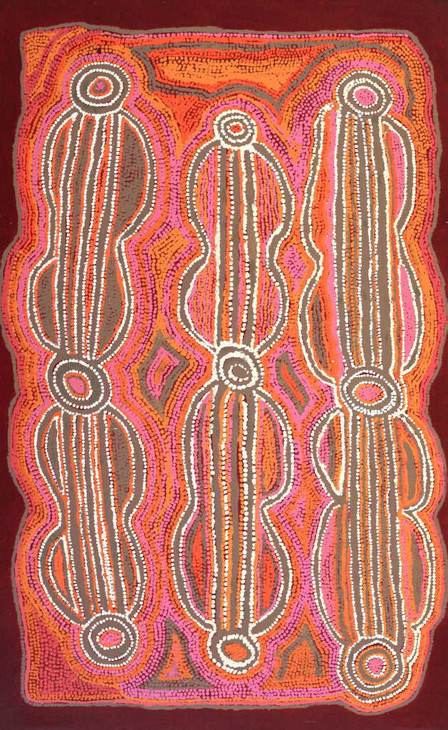 Aboriginal Artwork by Jorna Napurrurla Nelson, Mina Mina Jukurrpa - Ngalyipi, 122x76cm