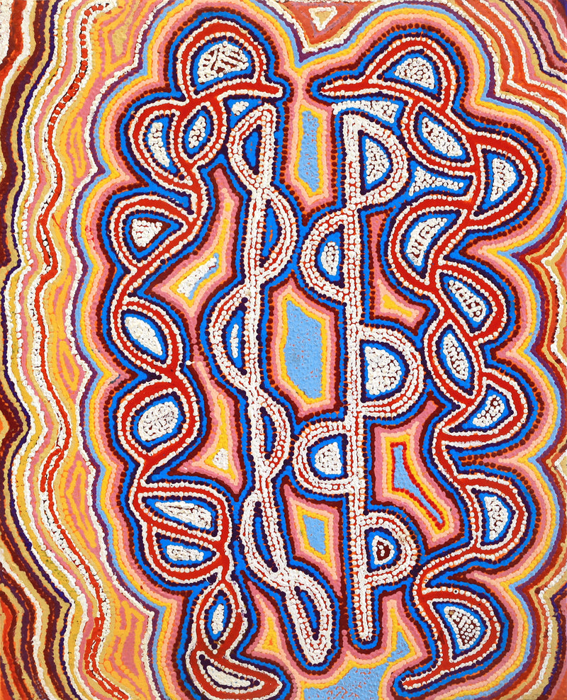Aboriginal Artwork by Jorna Napurrurla Nelson, Yarla Jukurrpa (Bush Potato Dreaming) - Yumurrpa, 76x61cm