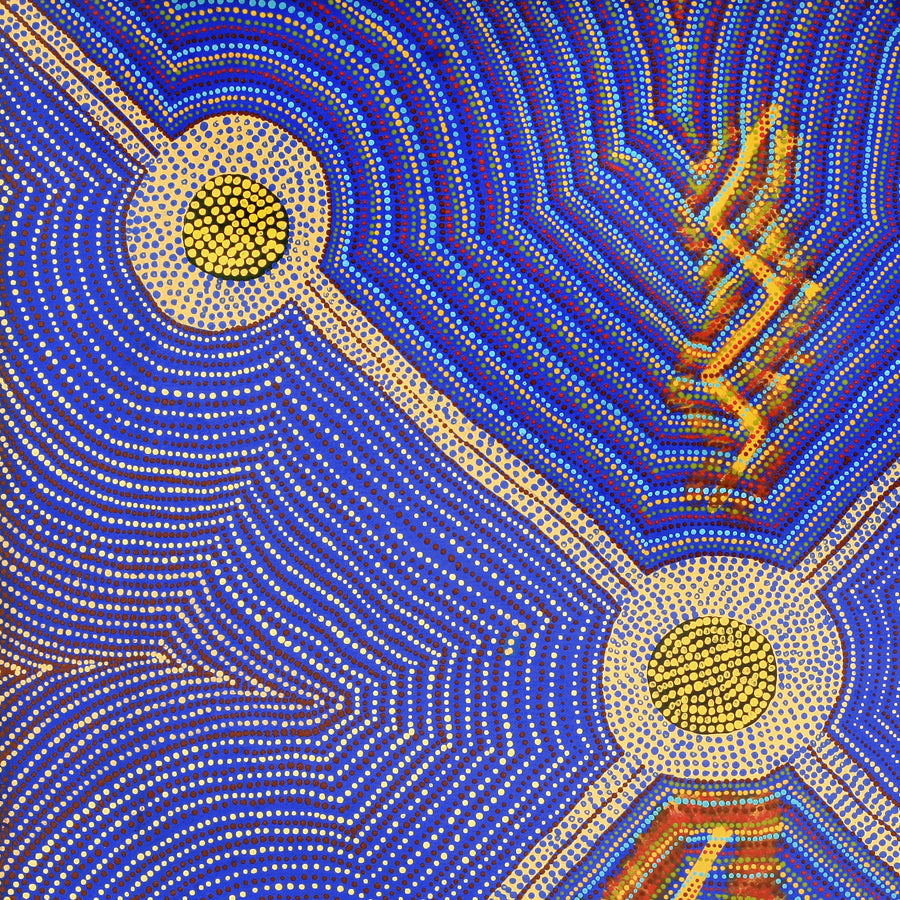 Aboriginal Artwork by Joseph Lane, ‘Kurpulungu’ Ngapa Tjukurrpa - Water Snake Dreaming, 60x60cm