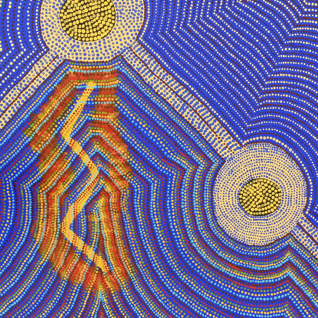 Aboriginal Art by Joseph Lane, ‘Kurpulungu’ Ngapa Tjukurrpa - Water Snake Dreaming, 60x60cm - ART ARK®