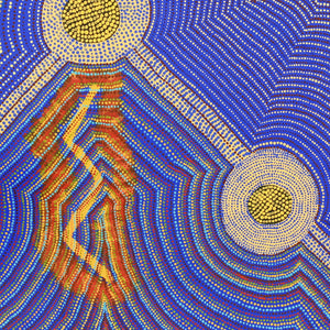 Aboriginal Artwork by Joseph Lane, ‘Kurpulungu’ Ngapa Tjukurrpa - Water Snake Dreaming, 60x60cm - ART ARK®