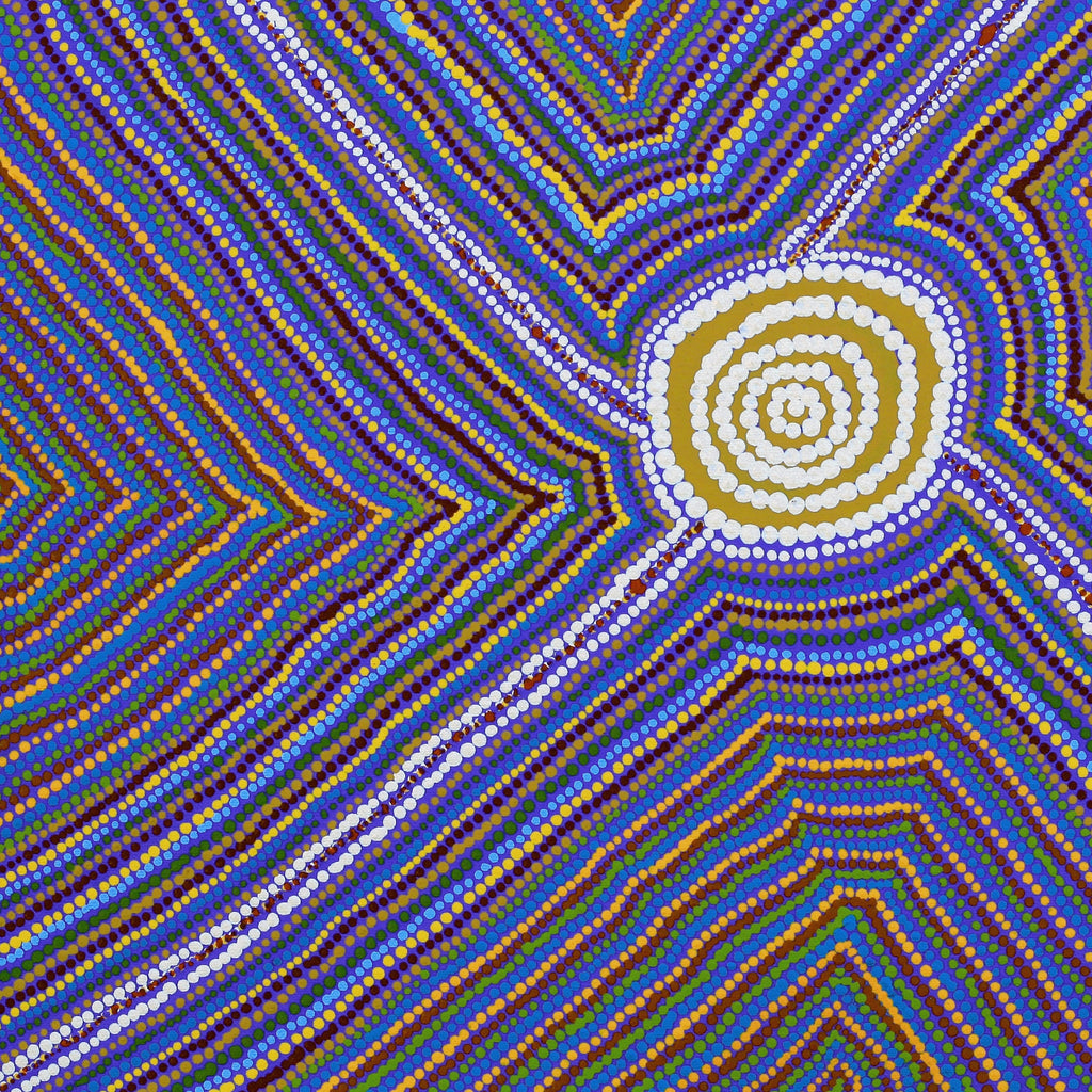 Aboriginal Artwork by Joseph Lane, My Country, 40x40cm