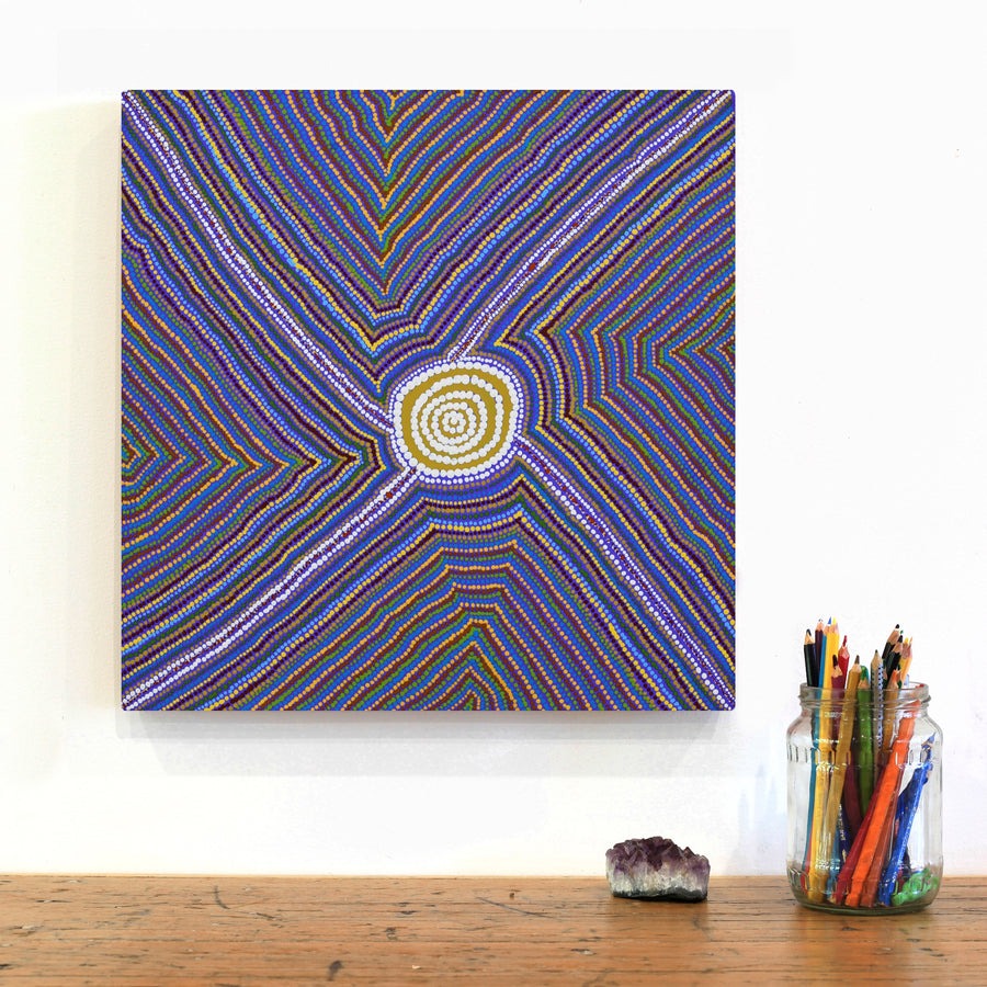 Aboriginal Artwork by Joseph Lane, My Country, 40x40cm