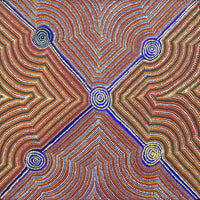 Aboriginal Artwork by Joseph Lane, Kulpununtu, 40x40cm