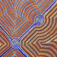 Aboriginal Artwork by Joseph Lane, Kulpununtu, 40x40cm