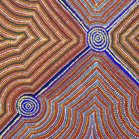 Aboriginal Artwork by Joseph Lane, Kulpununtu, 40x40cm