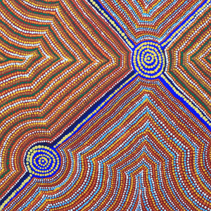 Aboriginal Artwork by Joseph Lane, Kulpununtu, 40x40cm - ART ARK®
